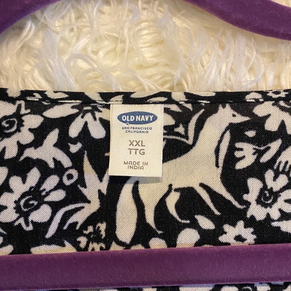 Old Navy Black and White Patterned Long Sleeve Dress - Picture 6 of 6